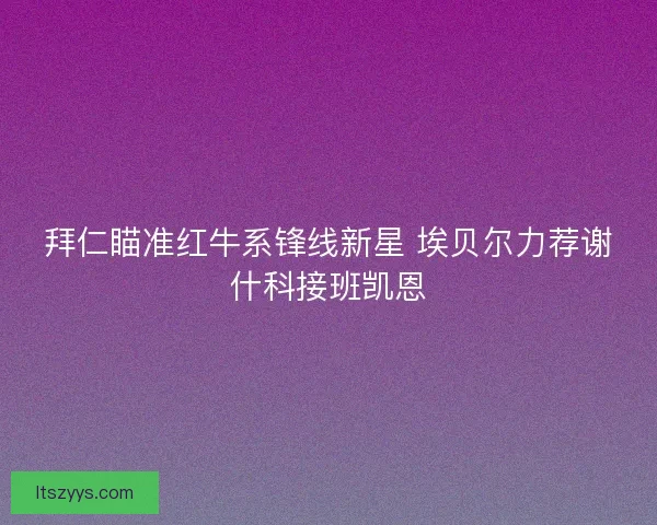 拜仁瞄准红牛系锋线新星 埃贝尔力荐谢什科接班凯恩